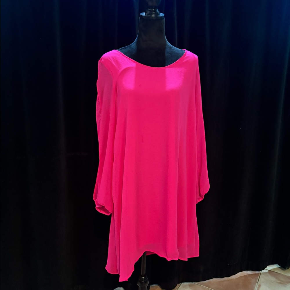 Hot pink, short dress
